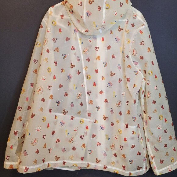 Disneyland Rain Jacket Adult XXXL Parks Food Snacks Zip Up Hood Drawstring 3X - Picture 9 of 11
